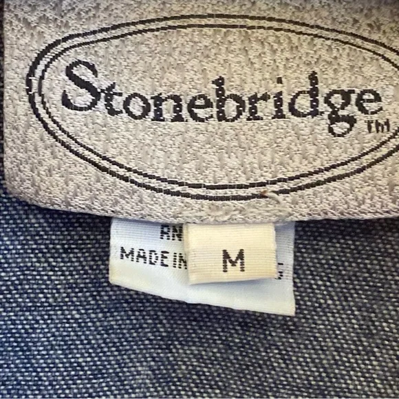 Stonebridge Viscose Denim Vest with Red and Blue Accents - Picture 7 of 8